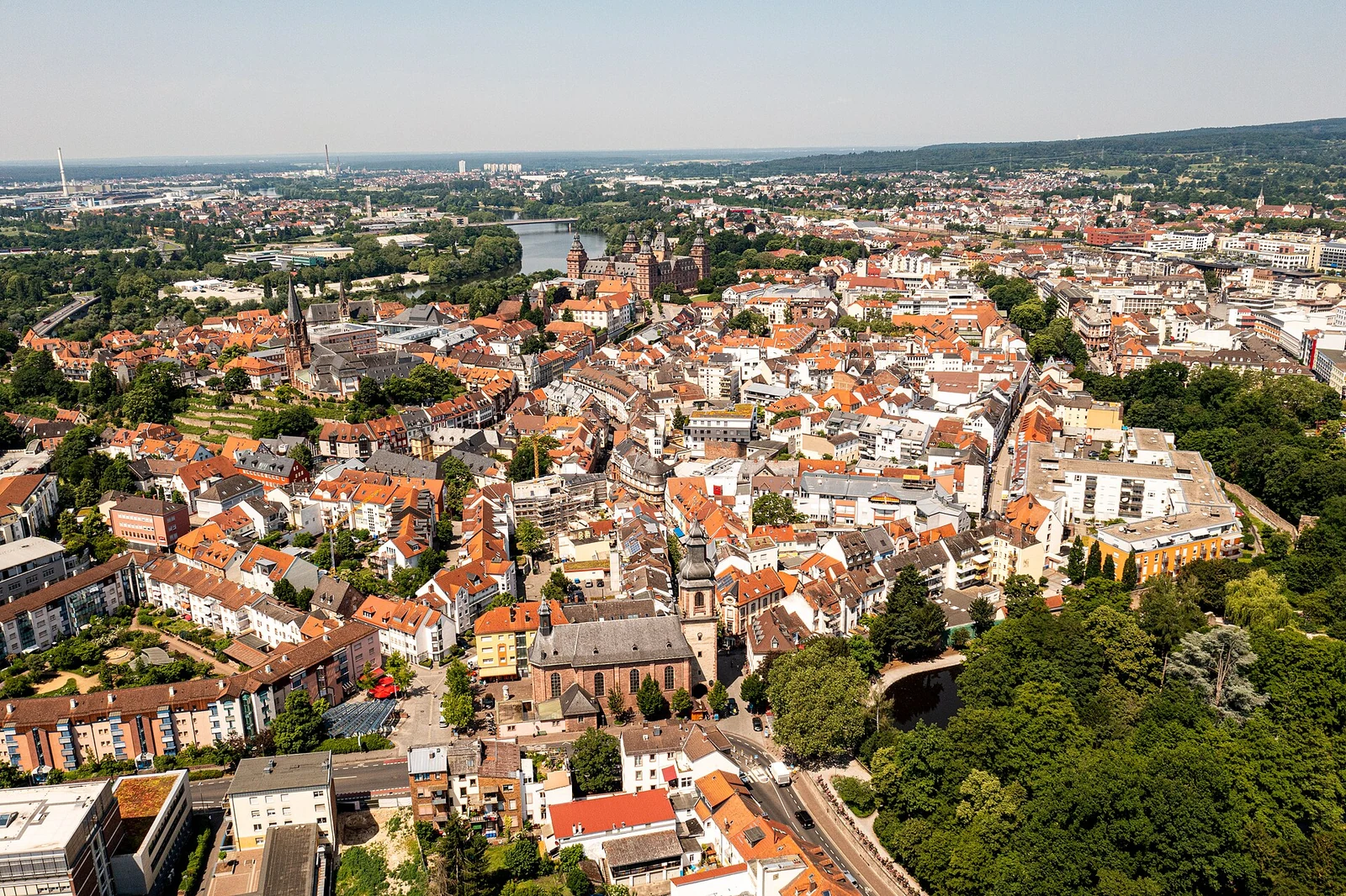 Blick über die Innenstadt von Aschaffenburg