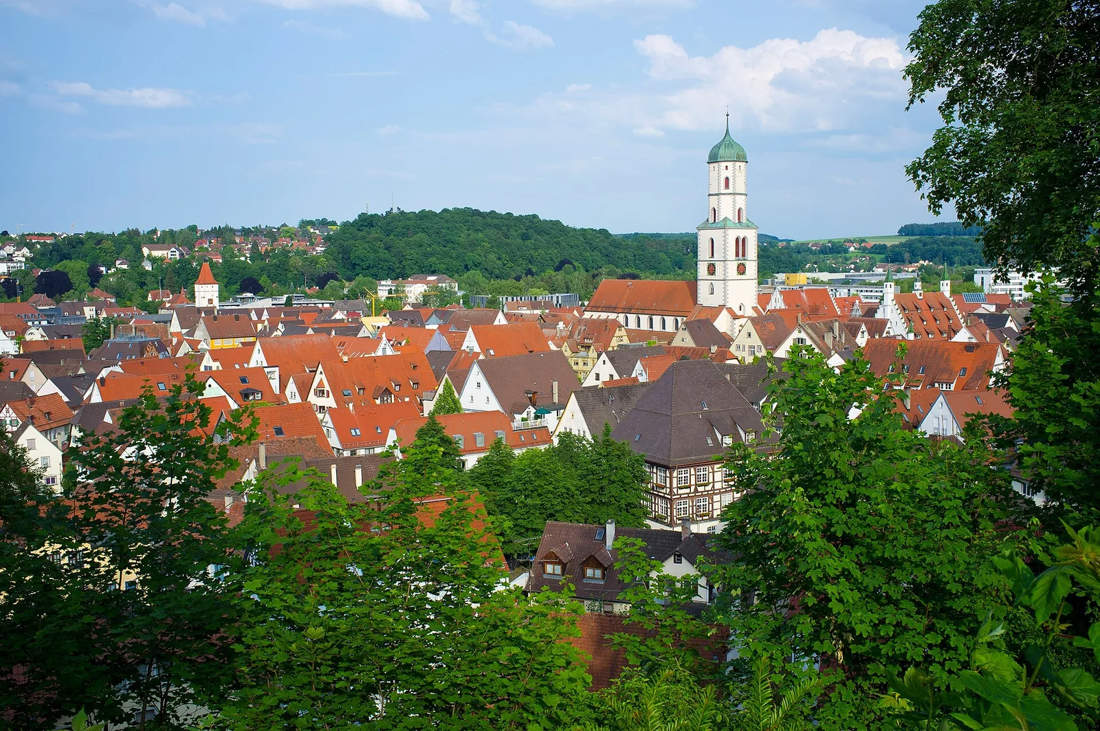 Blick auf die Innenstadt von Biberach an der Riß