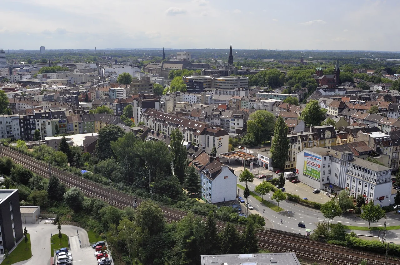 Blick über Bochum vom Deutschen Bergbau-Museum