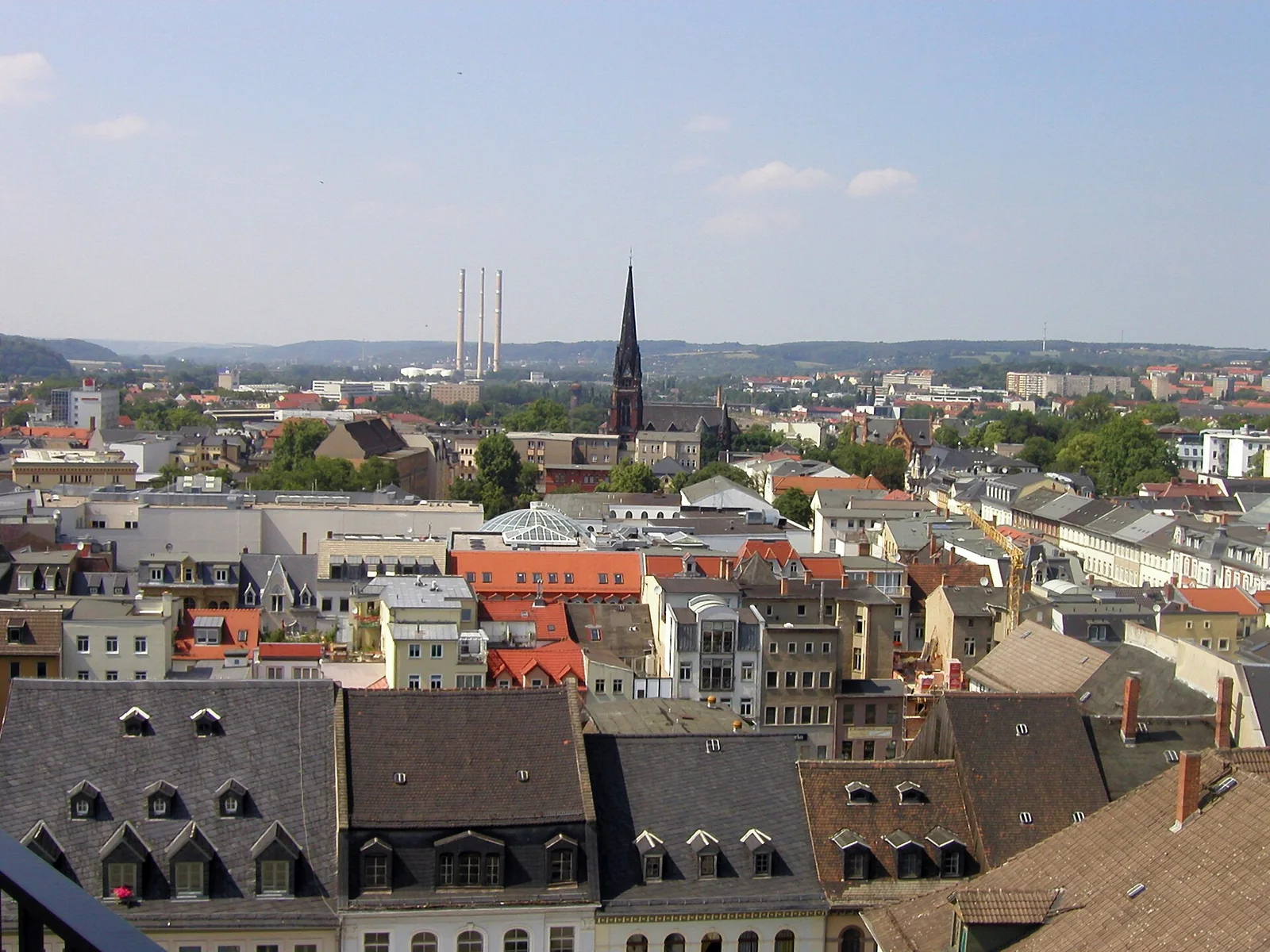 Stadtansicht von Gera vom Rathausturm