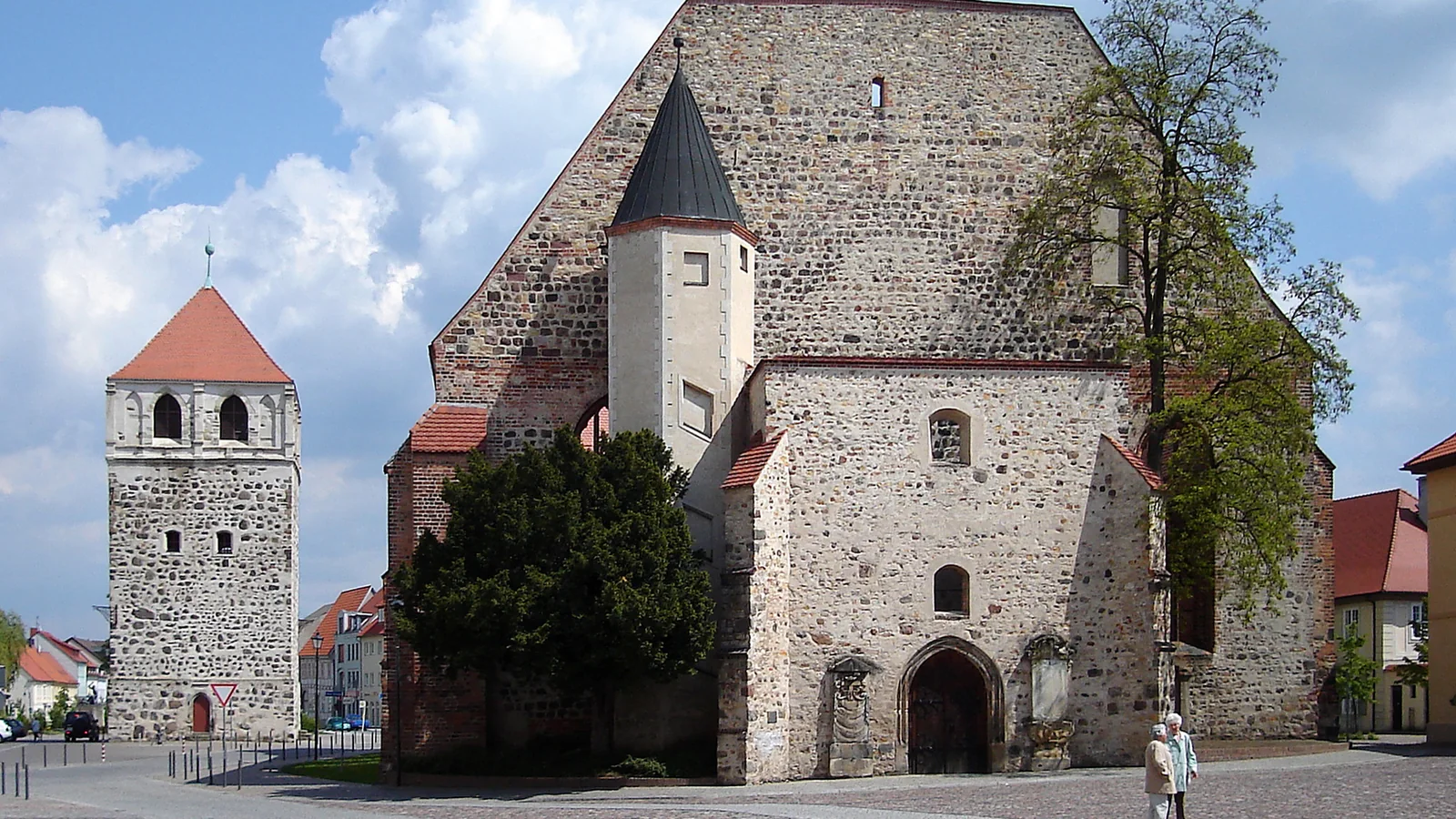 Stadtansicht von Zerbst/Anhalt mit Bartholomäikirche